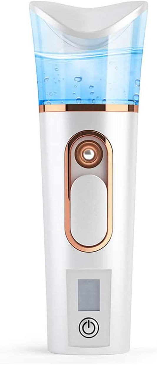 Handy Nano Mist Sprayer with Skin Analyzer Moisture Tester, Portable Facial Atomization Eyelash Extensions Steamer Mister,Mini Cool with Large Capacity,Face Moisturizing,Hydration Refreshing